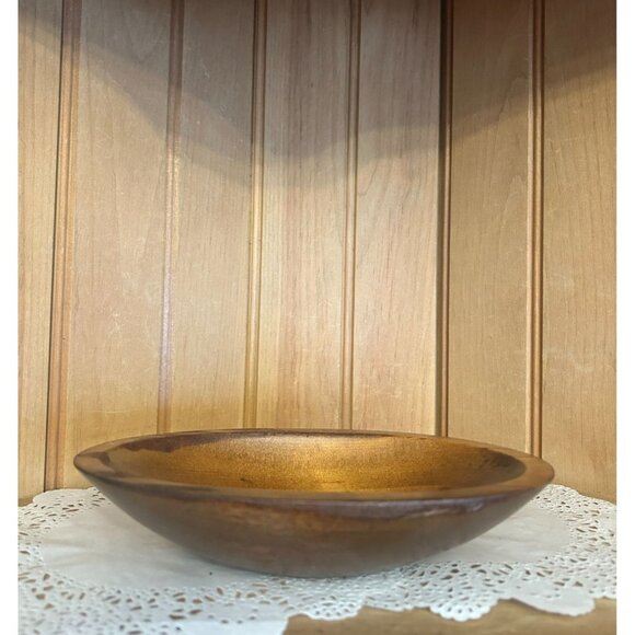 Vintage Handcrafted Oval Rustic Wooden Bowl Serving Decorative Home Decor - Picture 1 of 7
